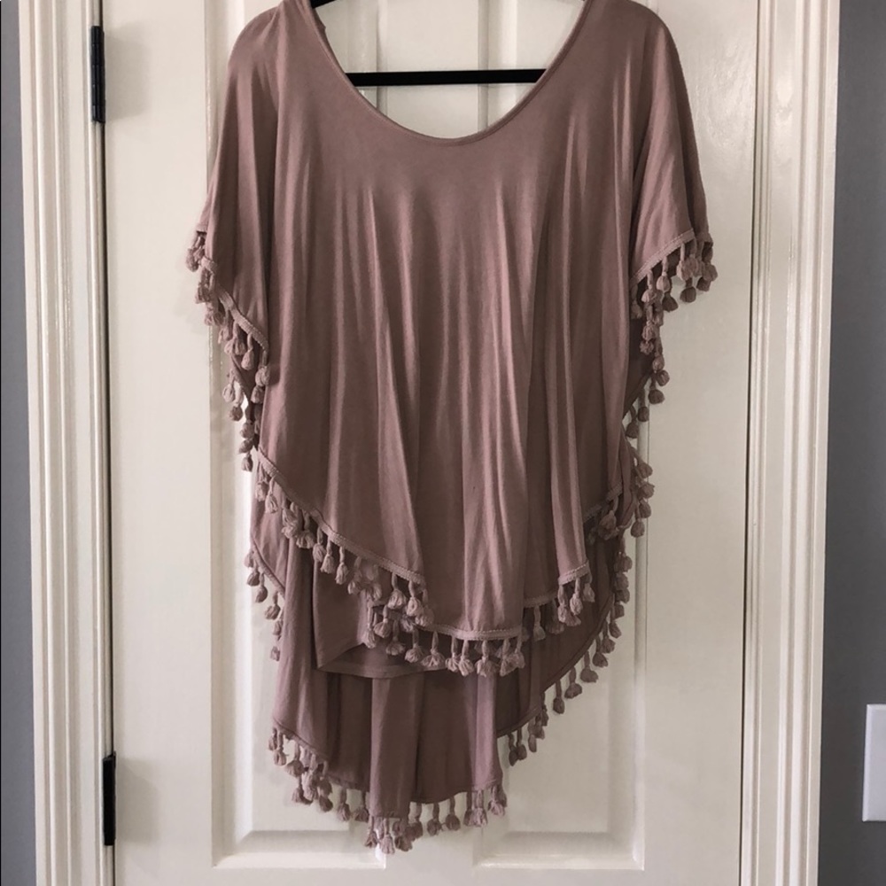 Pink poncho like top